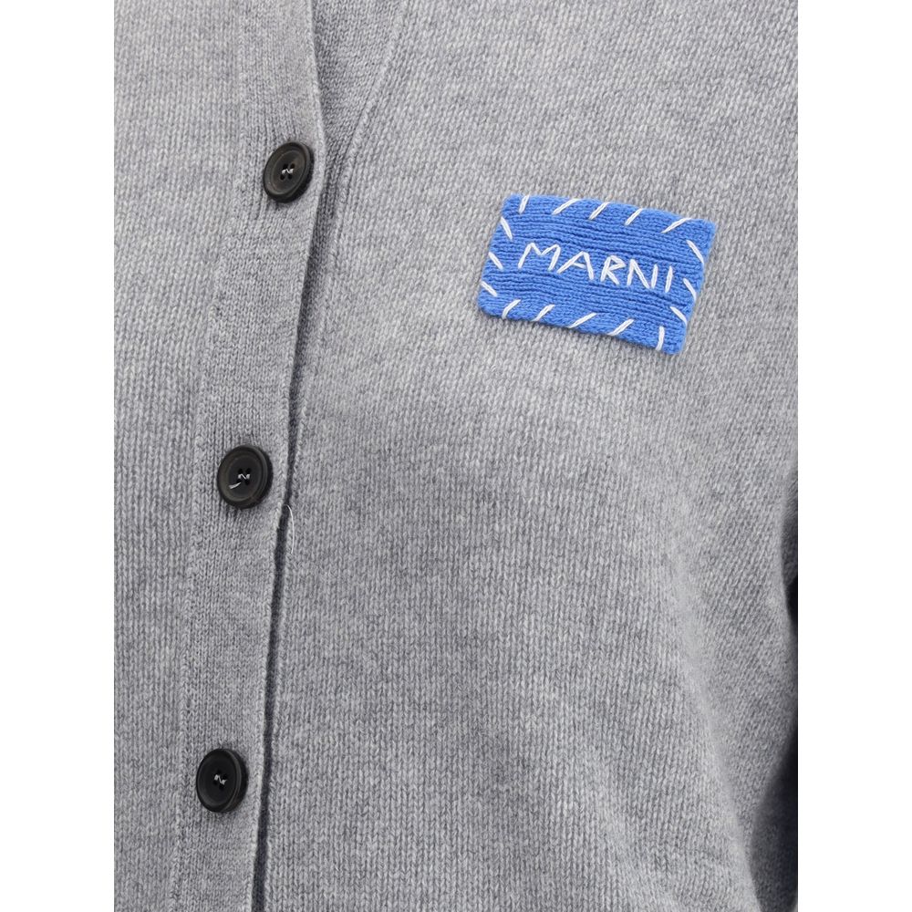 Cardigan in Cashmere con Patch Marni