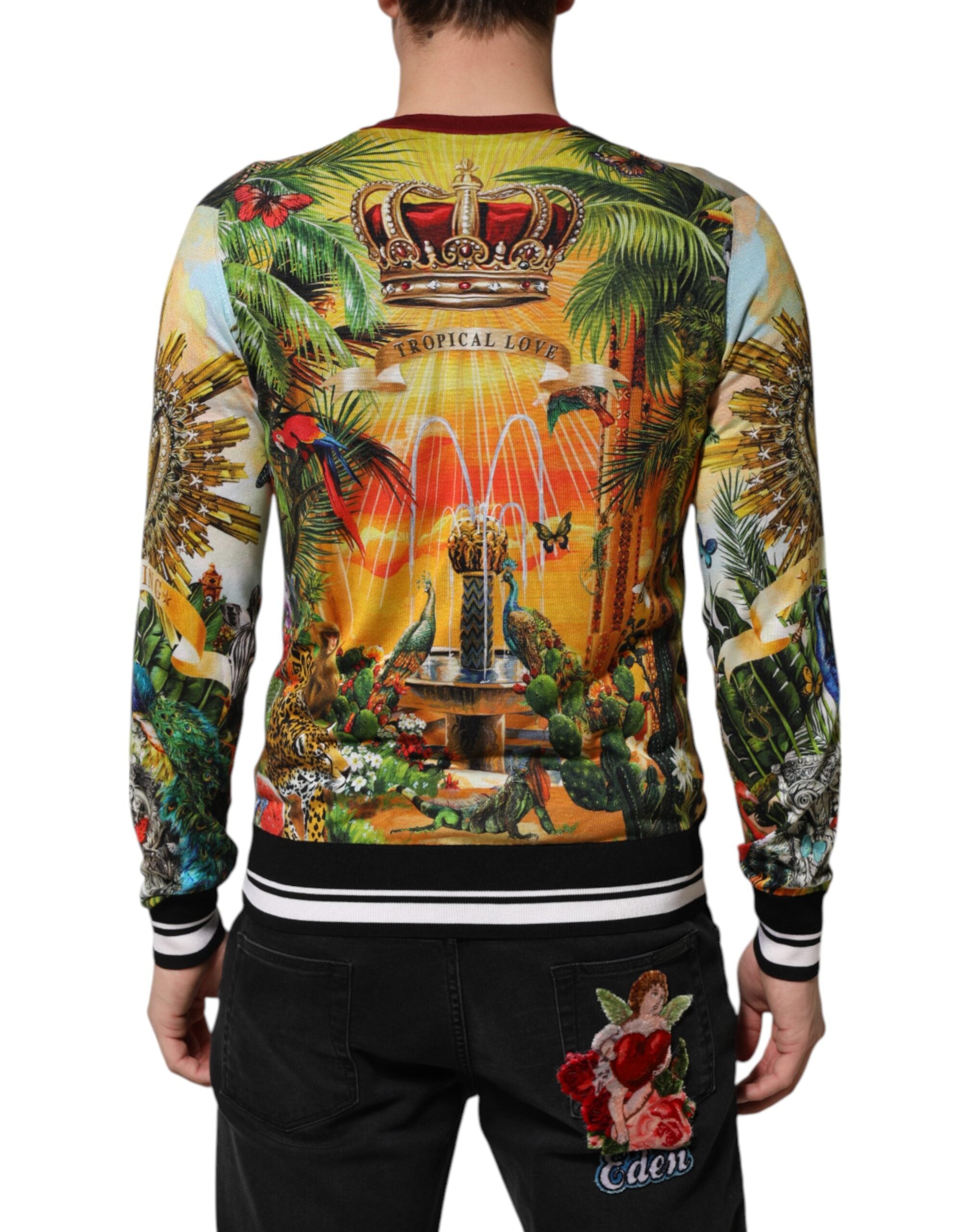 Pull en soie Dolce &amp; Gabbana Tropical Heart Crown