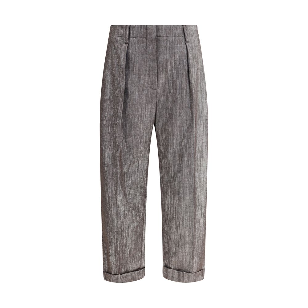 Brunello Cucinelli Pantalon effet Lurex