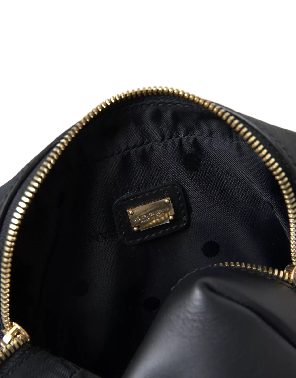 Dolce &amp; Gabbana Gürteltasche aus schwarzem Kalbsleder mit doppeltem Hüftgürtel