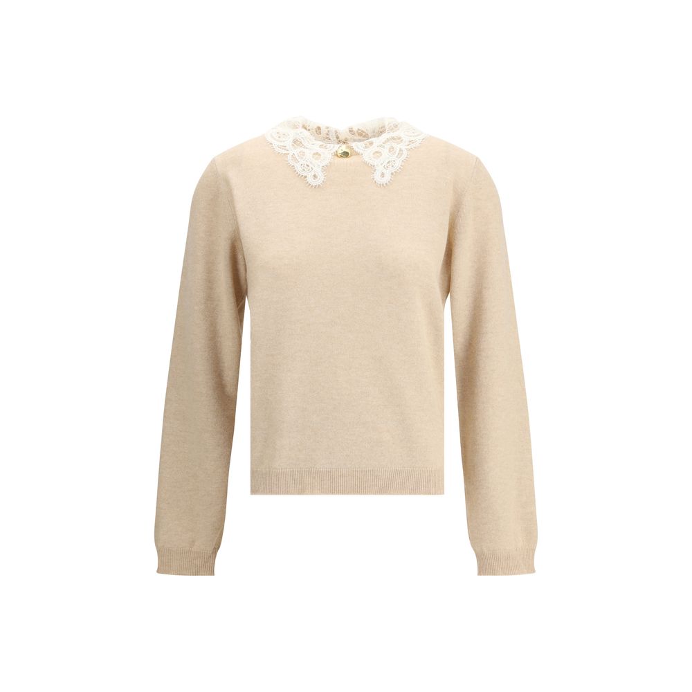 Fabiana Filippi Pullover mit Spitzenkragen
