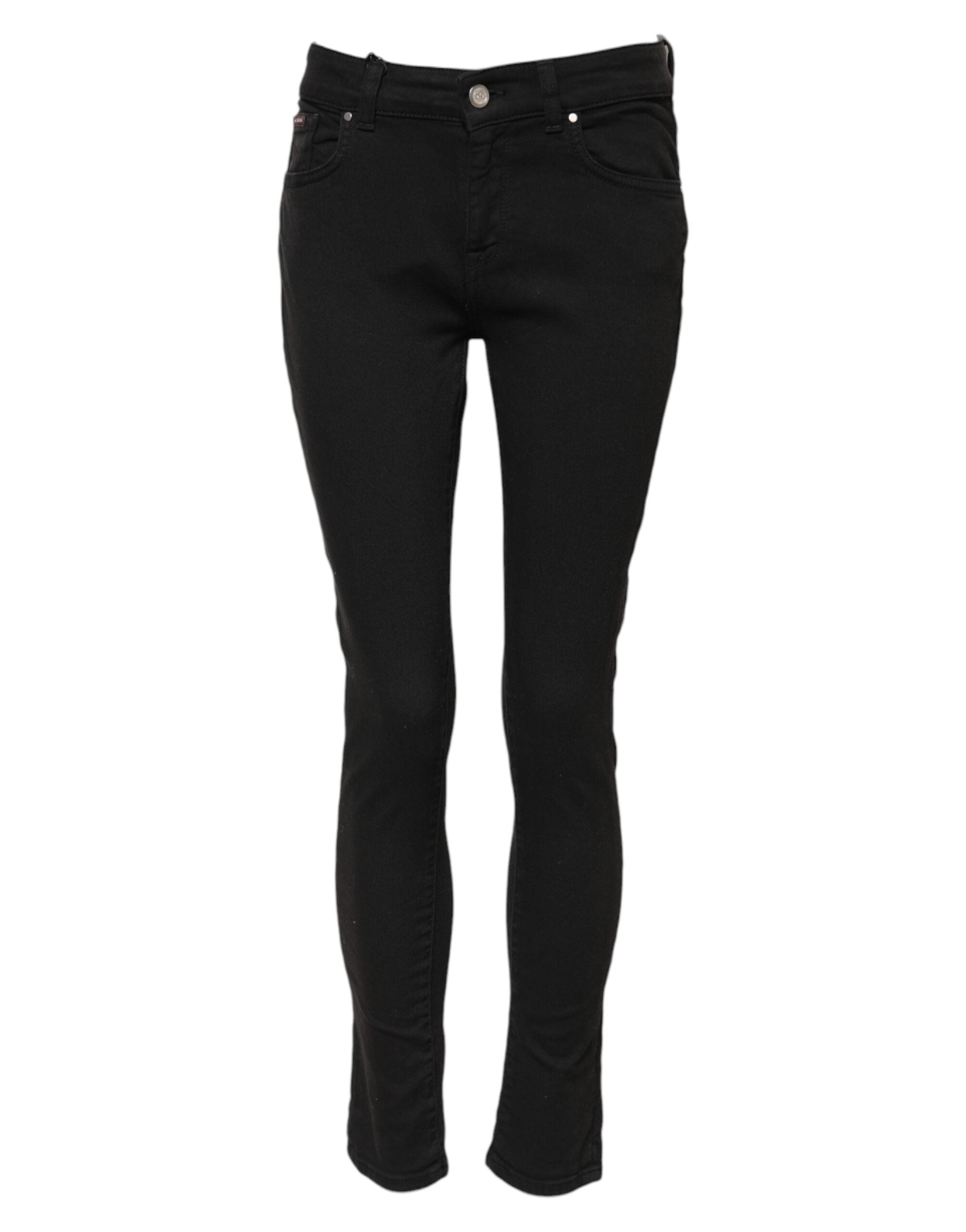 Jean skinny en coton noir Dolce &amp; Gabbana taille mi-haute 