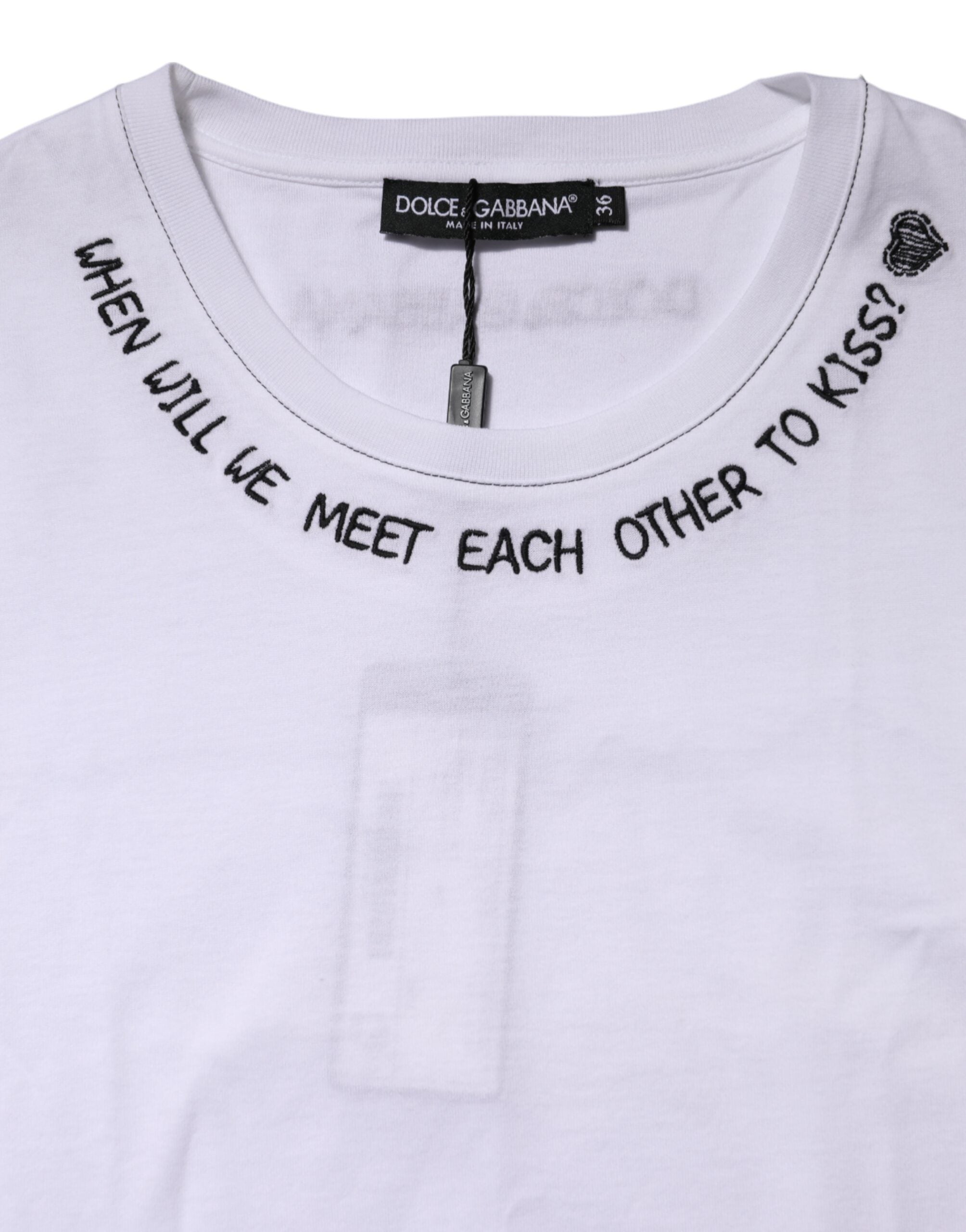 Débardeur imprimé sans manches en coton blanc Dolce &amp; Gabbana