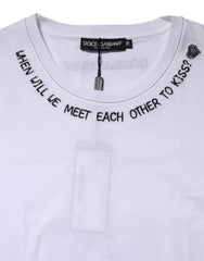 Débardeur imprimé sans manches en coton blanc Dolce &amp; Gabbana