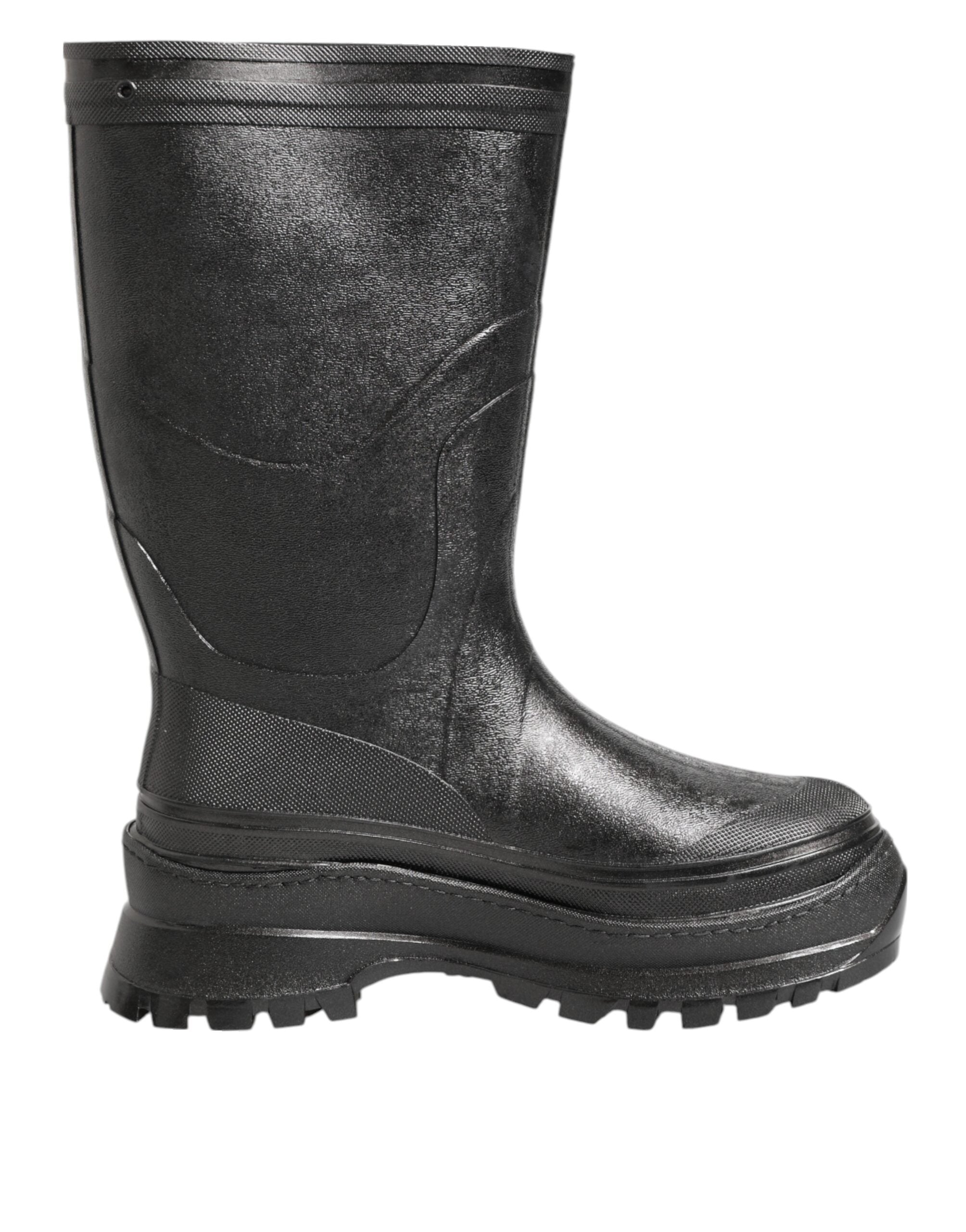 Bottes de pluie Dolce &amp; Gabbana noires métallisées à enfiler pour hommes