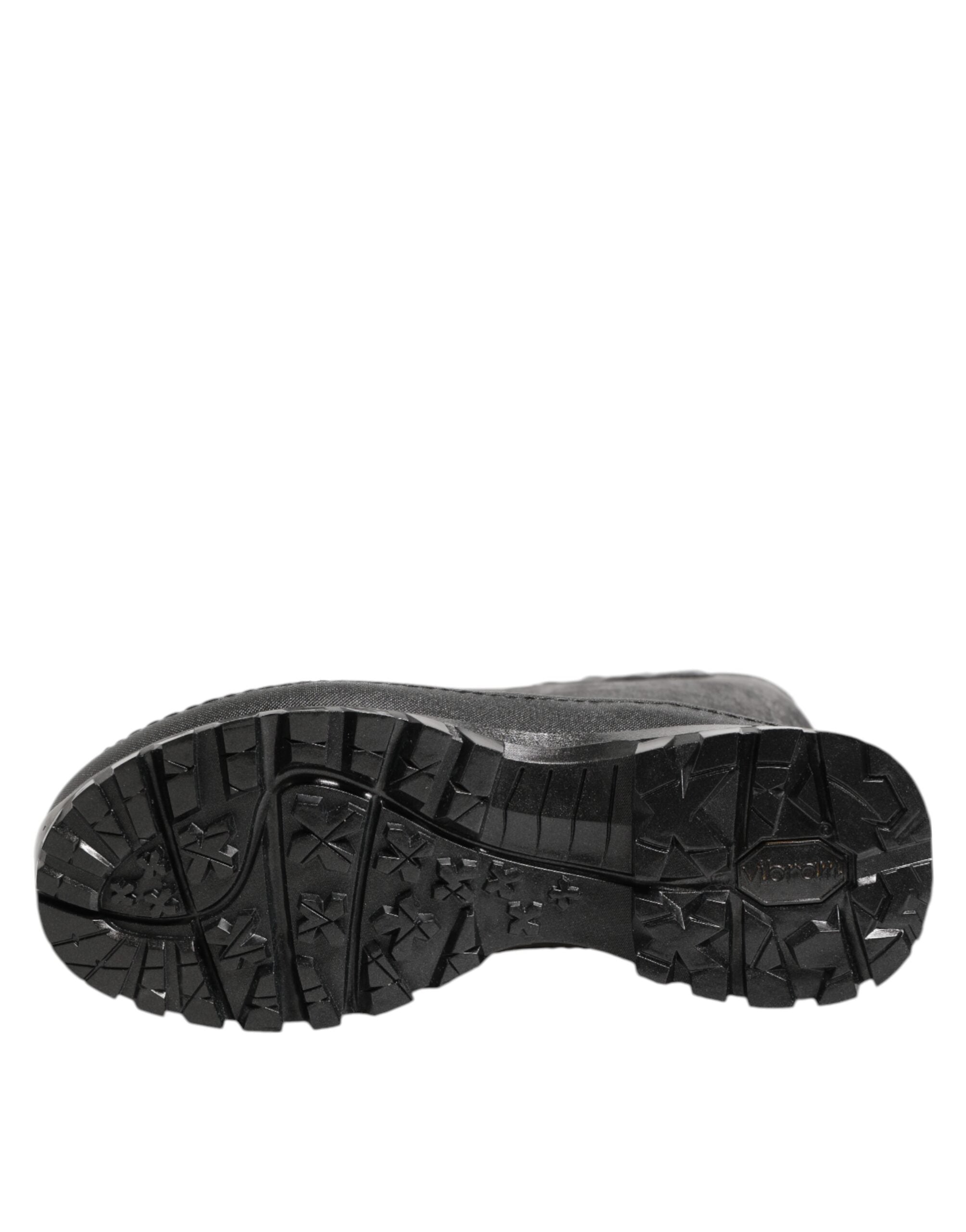 Bottes de pluie Dolce &amp; Gabbana noires métallisées à enfiler pour hommes