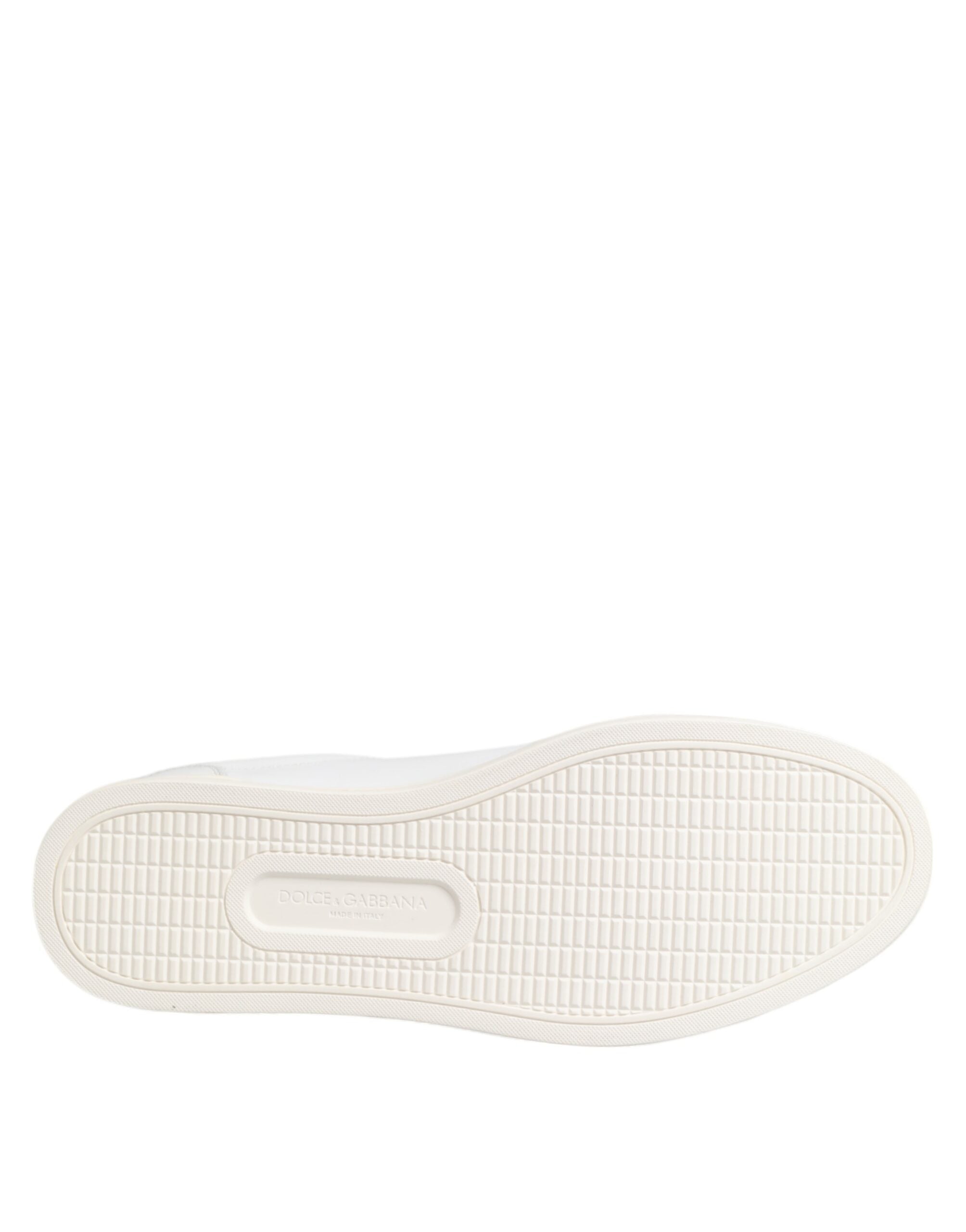 Scarpe da ginnastica basse in pelle bianca Dolce & Gabbana con logo Ape Corona