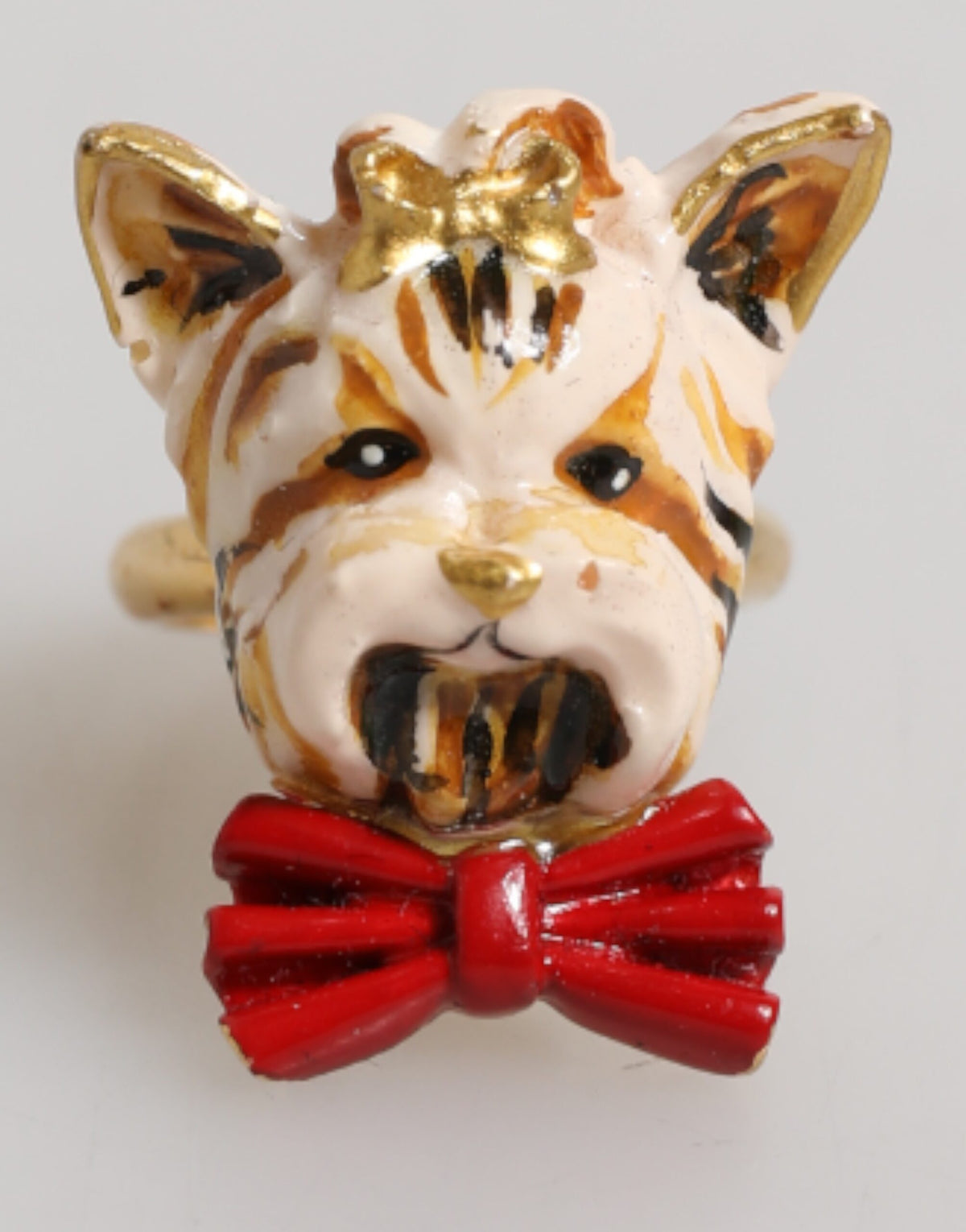 Bague pour chien Dolce &amp; Gabbana en laiton doré et résine beige