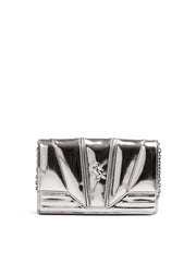 Ferrari Metal Silver GT patent leather bag with chain