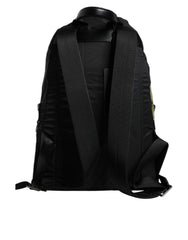 Dolce & Gabbana Black Logo Tape Polyamide School Travel Backpack Men Bag