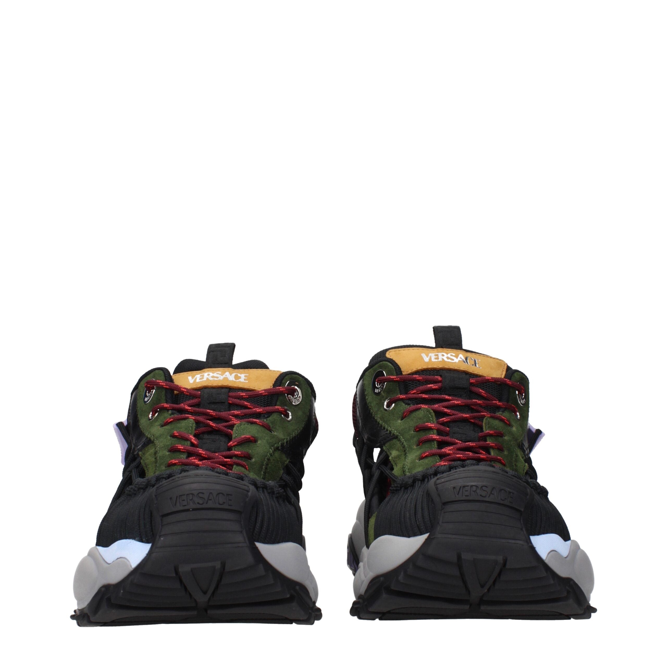 Versace Mehrfarbige Leder-Sportsneaker