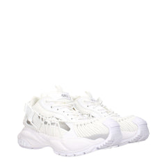 Versace White Leather Athletic Sneakers