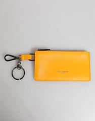 Dolce &amp; Gabbana Porte-cartes et clés en cuir jaune-orange, portefeuille à clip