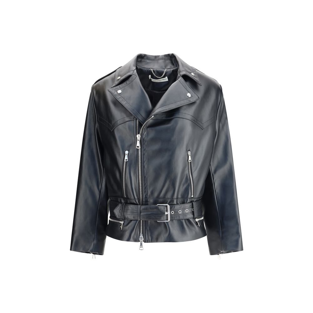 Alessandra Rich Leather Biker Jacket
