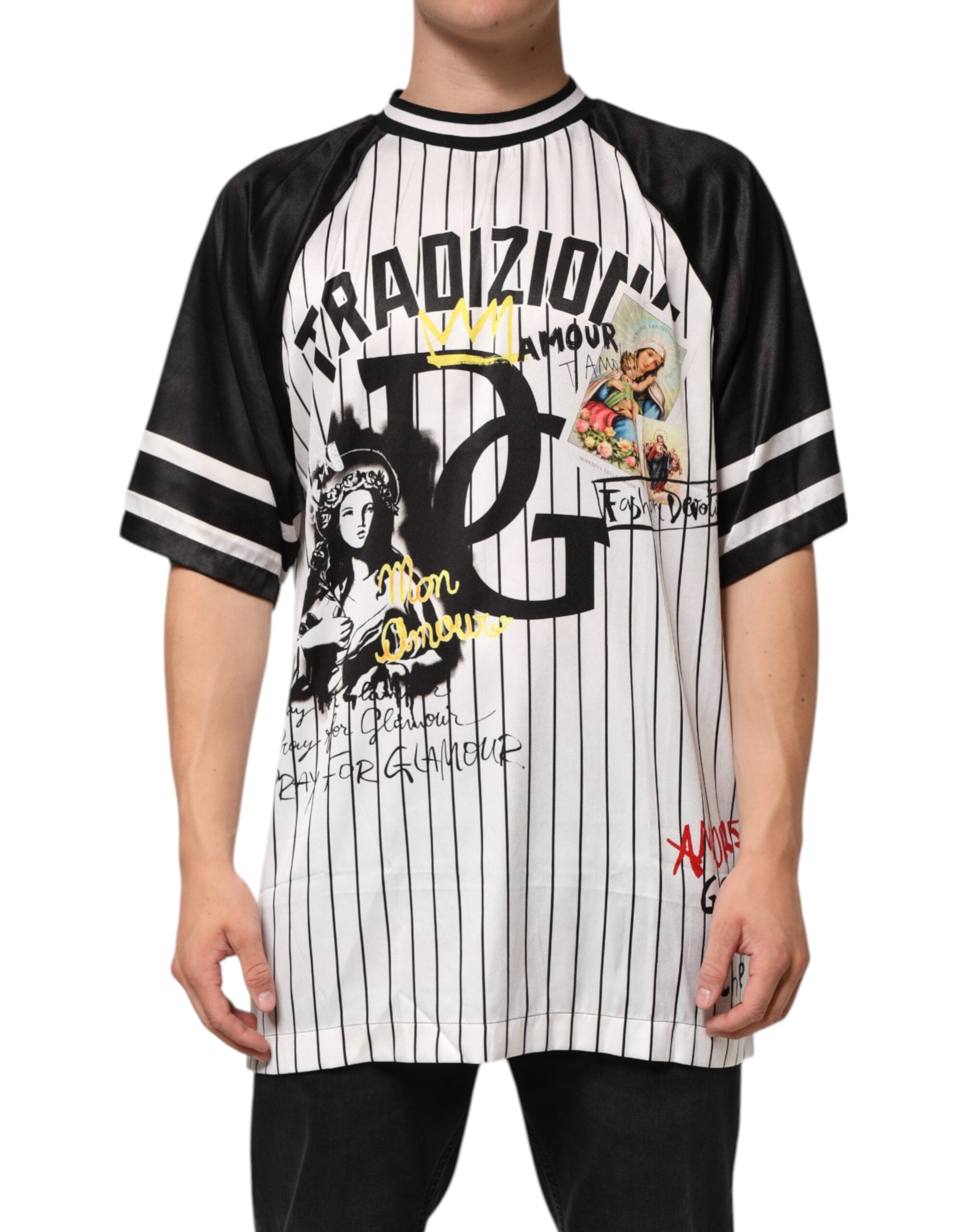 Dolce &amp; Gabbana Tradizione Graffiti Print T-shirt surdimensionné pour hommes