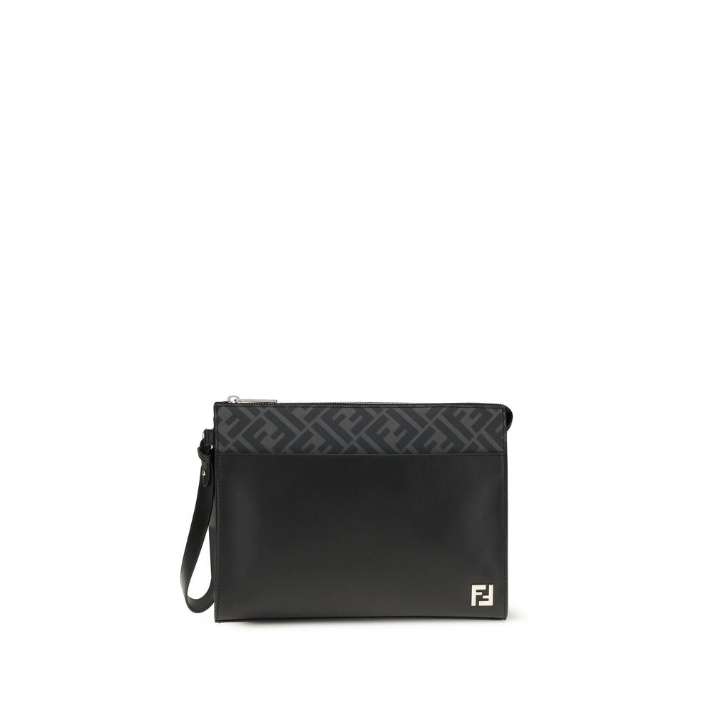 Fendi Leder- und Canvas-Etui