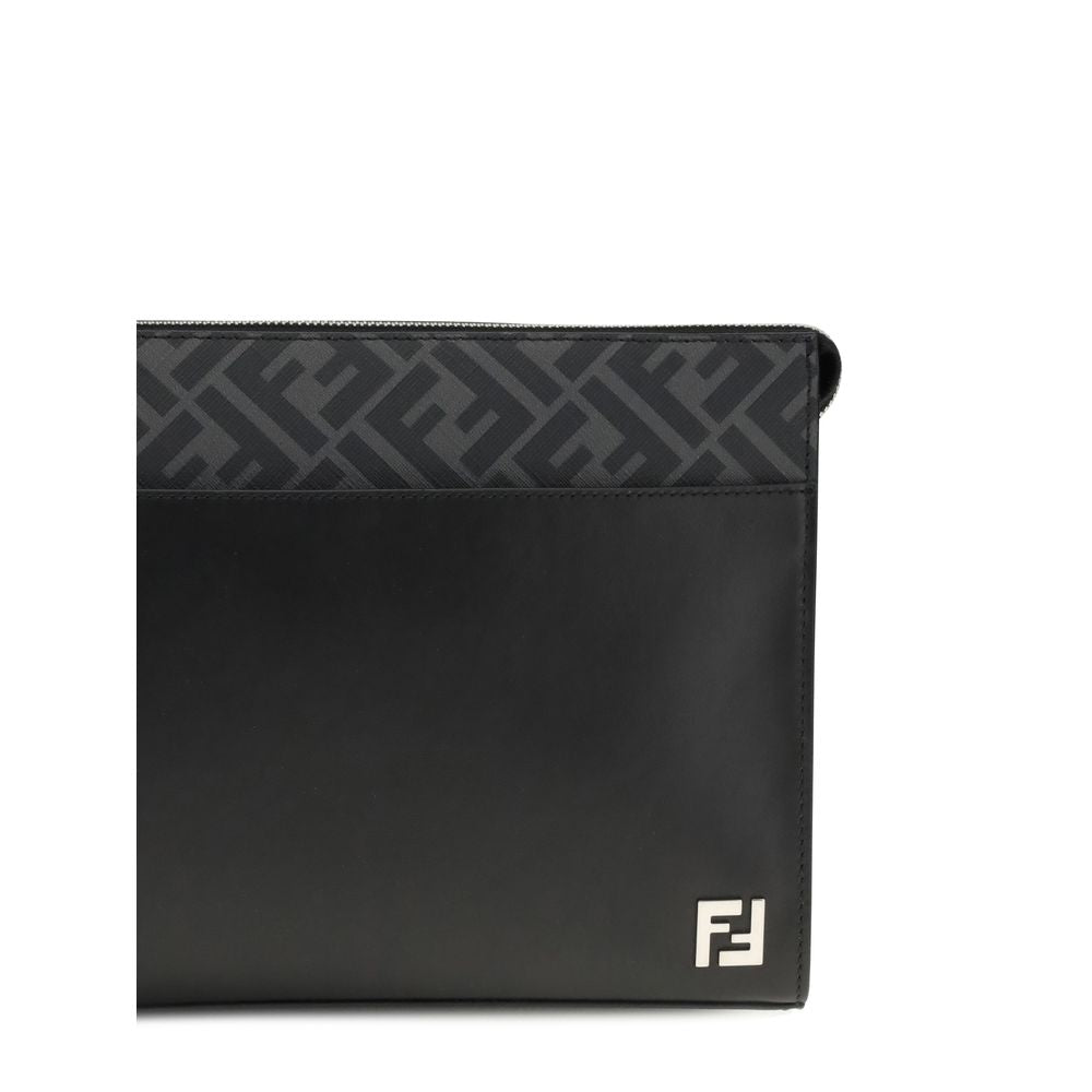 Fendi Leder- und Canvas-Etui