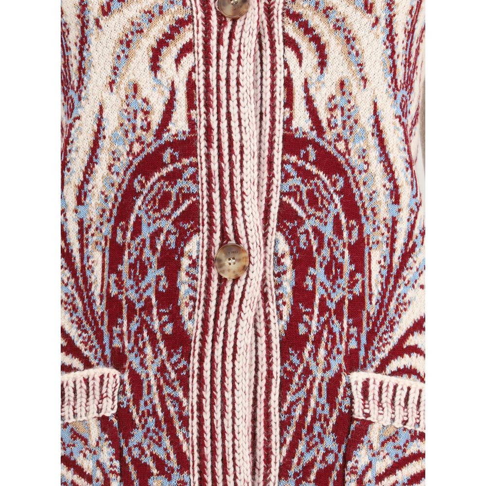 Etro Maxi-Strickjacke aus Wolle und Baumwolle