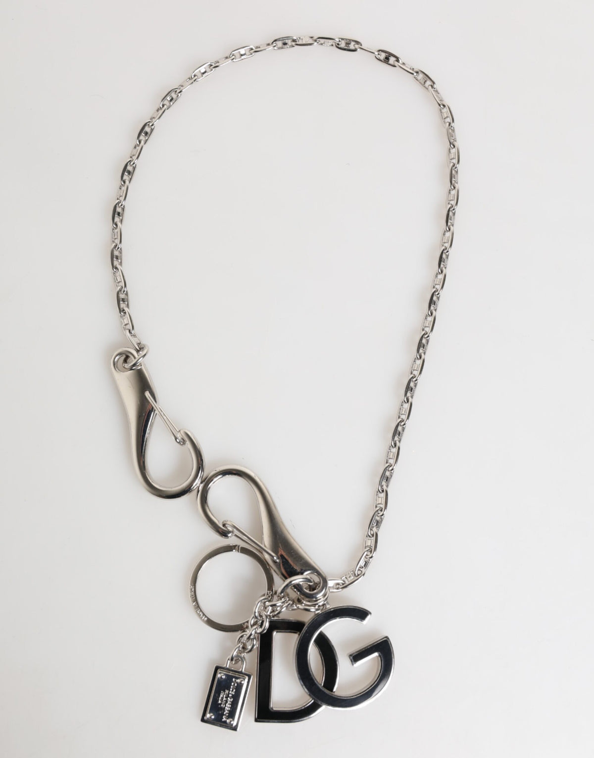 Porte-clés Dolce &amp; Gabbana argenté avec logo DG