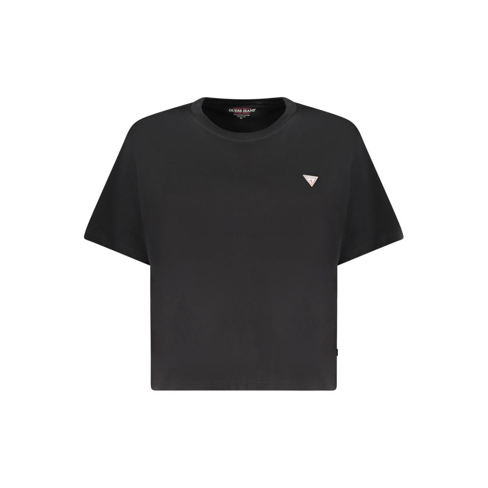 T-shirt Guess Jeans noir en coton pour femme