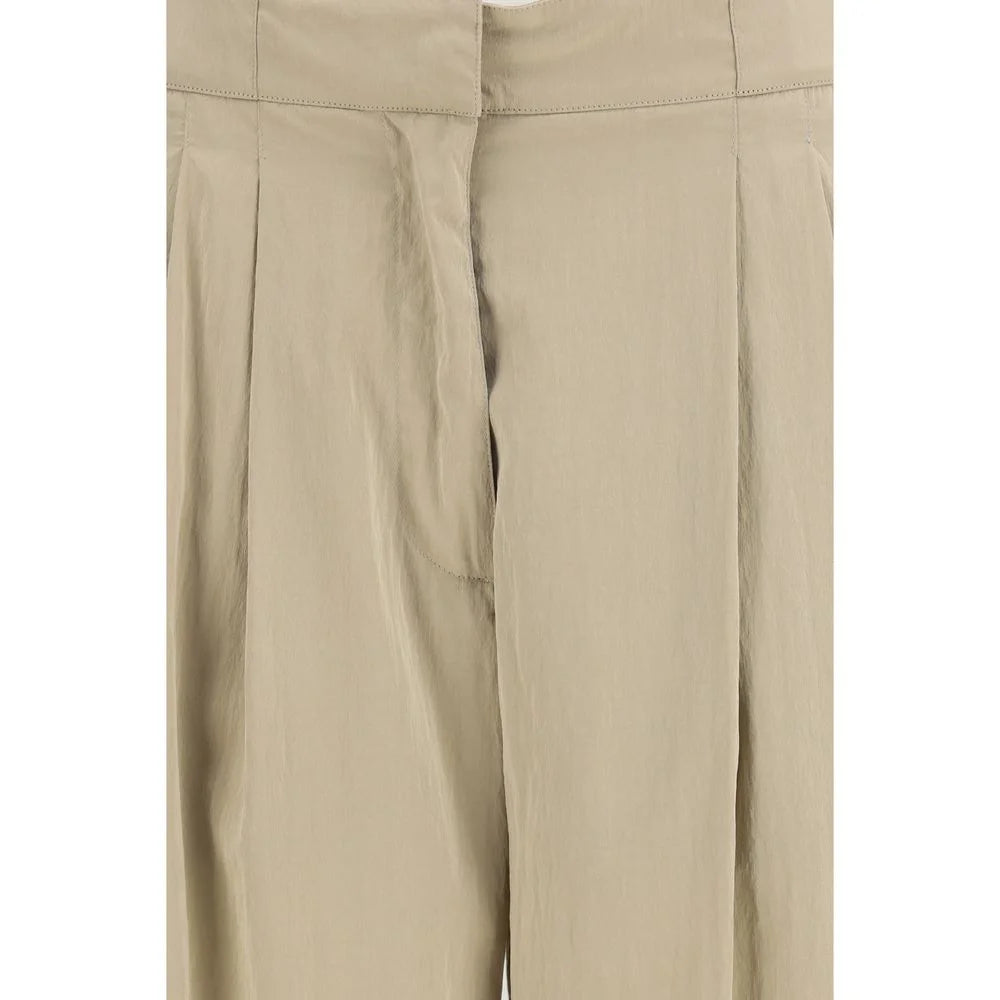 The Row Beige Silk Casual Pants - 2