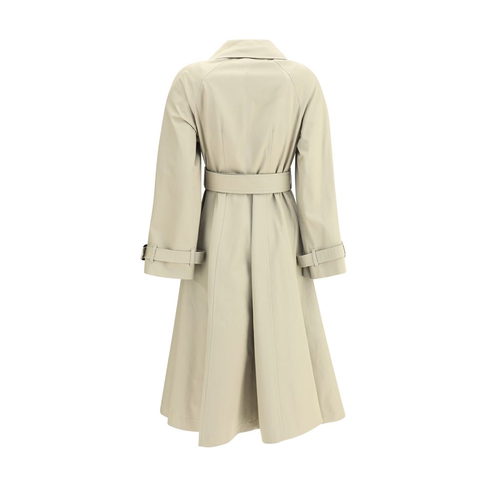 Trench-coat long en gabardine cintrée et évasée Burberry Ellingham