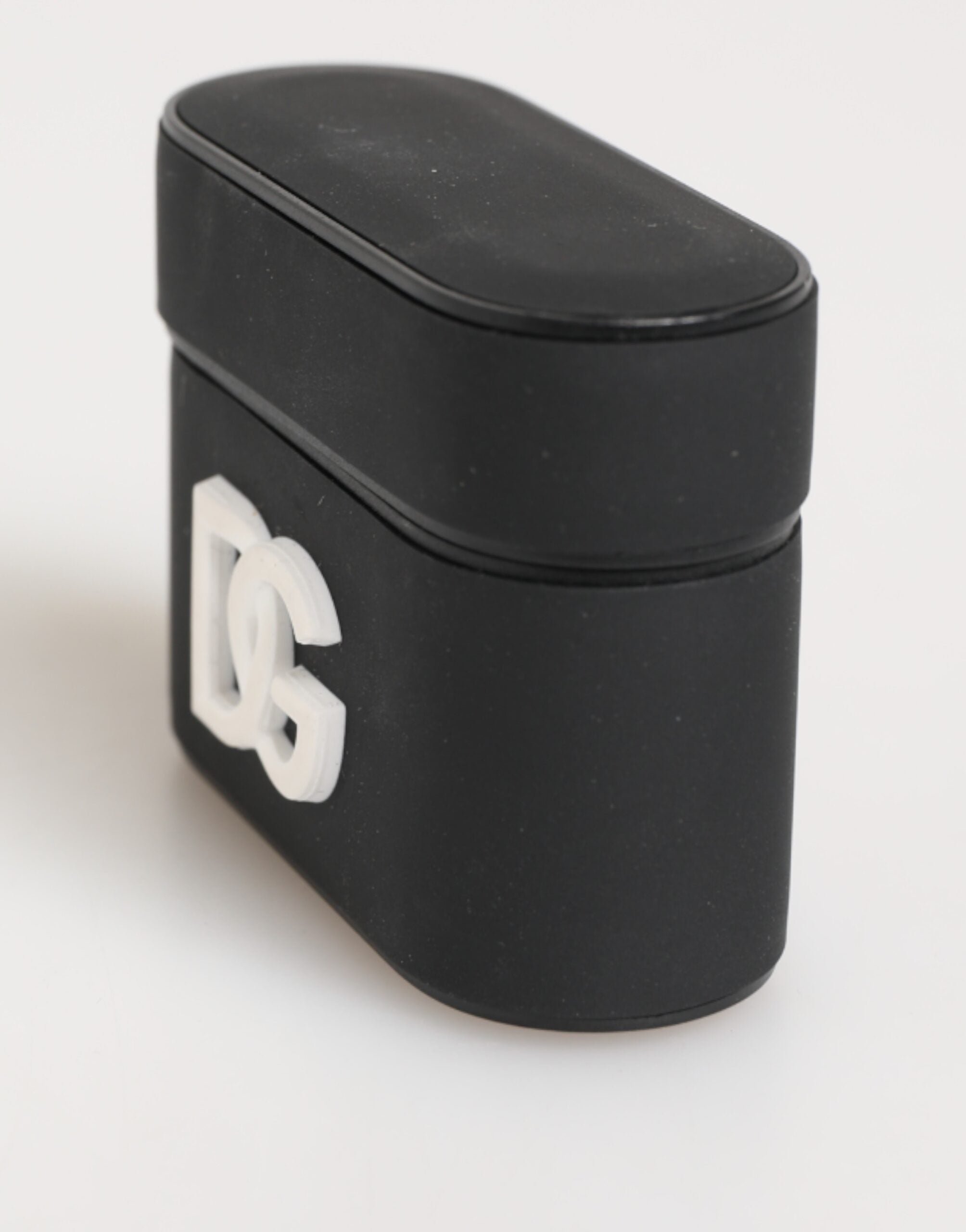 Étui pour AirPods Dolce &amp; Gabbana en caoutchouc noir et blanc avec logo en relief