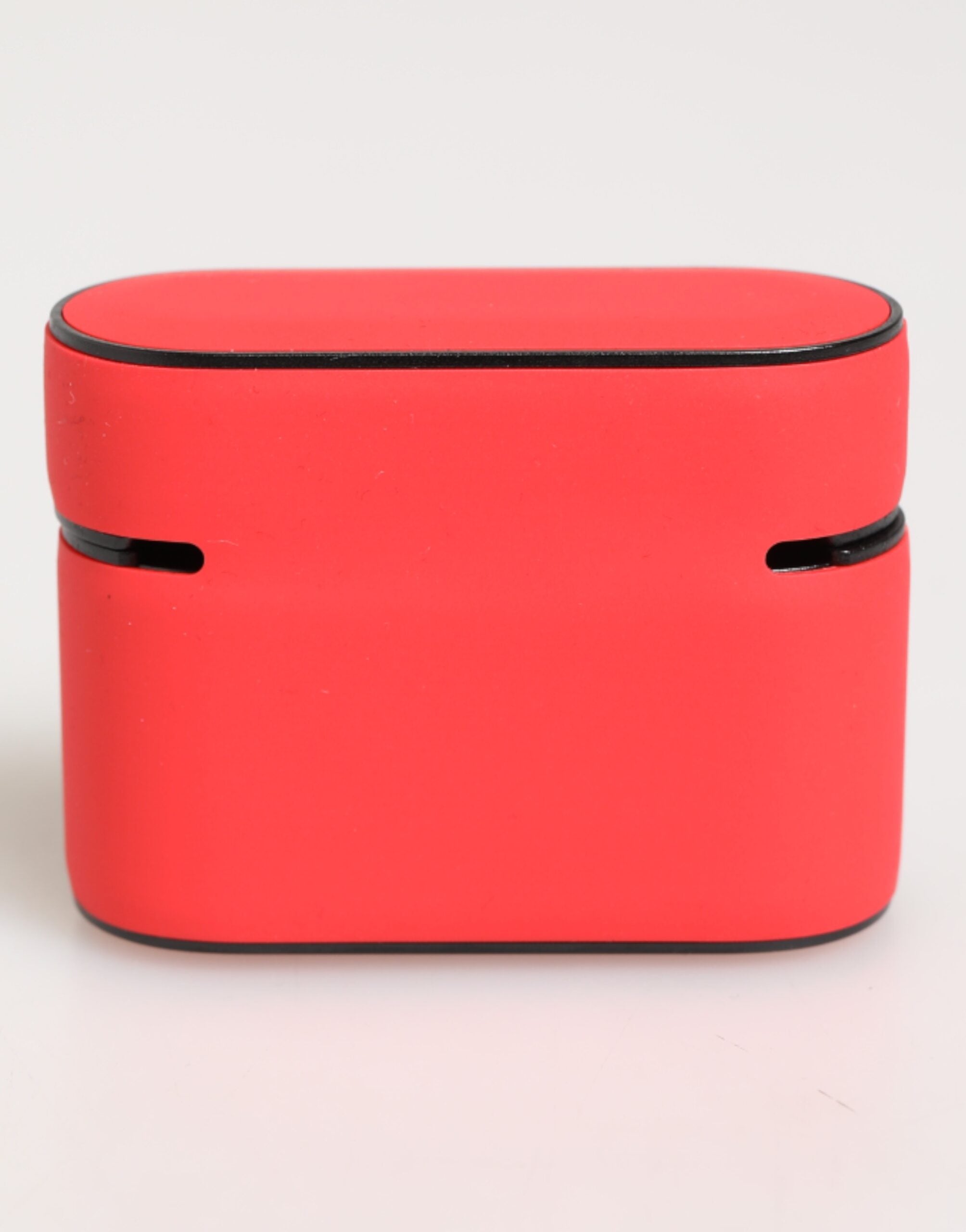 Étui à rabat pour AirPods Dolce &amp; Gabbana pour homme, en PVC rouge avec logo DG en relief.