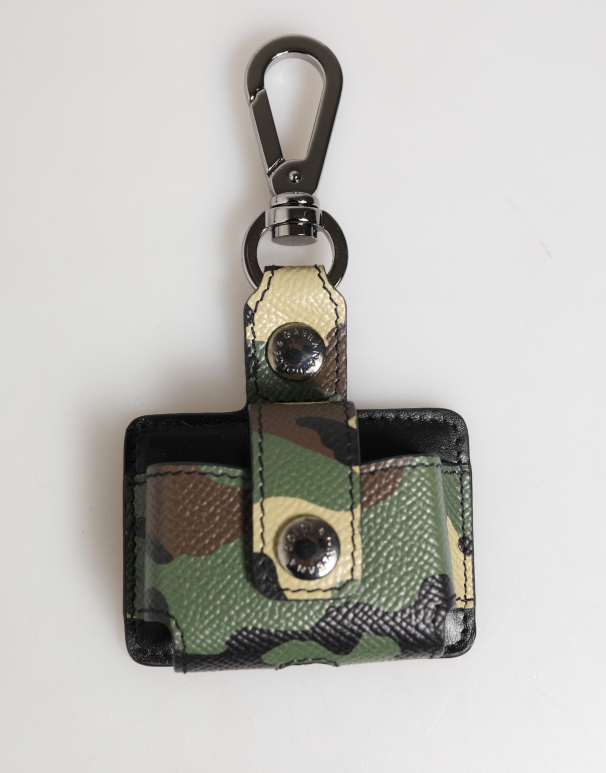 Étui AirPods Dolce &amp; Gabbana en cuir camouflage multicolore et métal