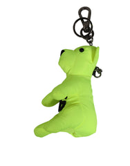 Dolce & Gabbana Neon Green Bear Embroidered Logo Men Keychain Clasp  Keyring
