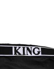 Dolce & Gabbana Black Nylon KING Sideband Men Boxer Shorts Swimwear