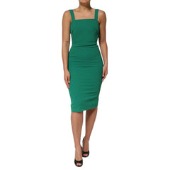 Robe moulante sans manches en rayonne vert foncé Dolce &amp; Gabbana