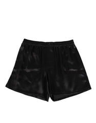 Boxer homme Dolce &amp; Gabbana en satin de soie noir élastique