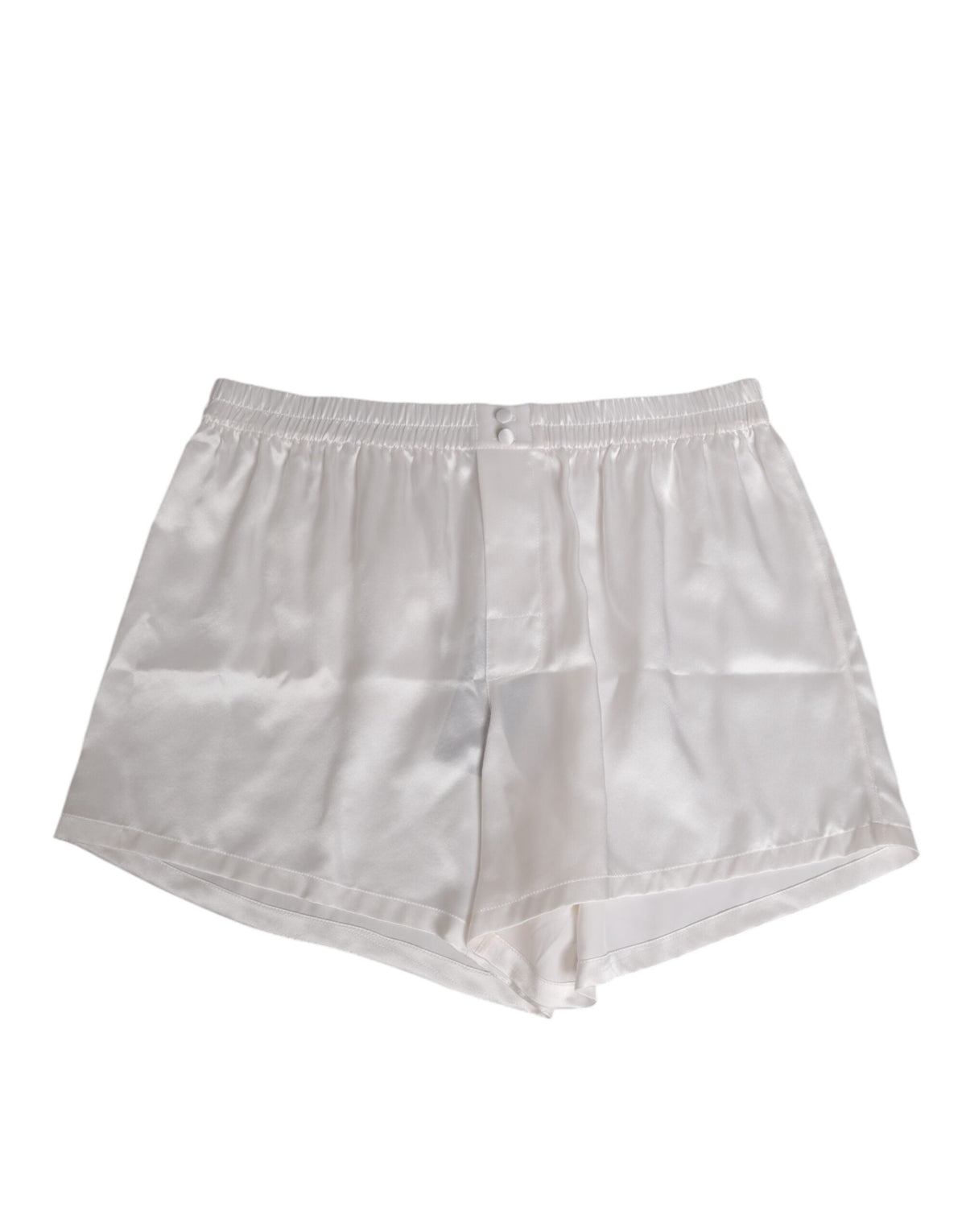 Boxer homme Dolce &amp; Gabbana en satin de soie blanc élastique