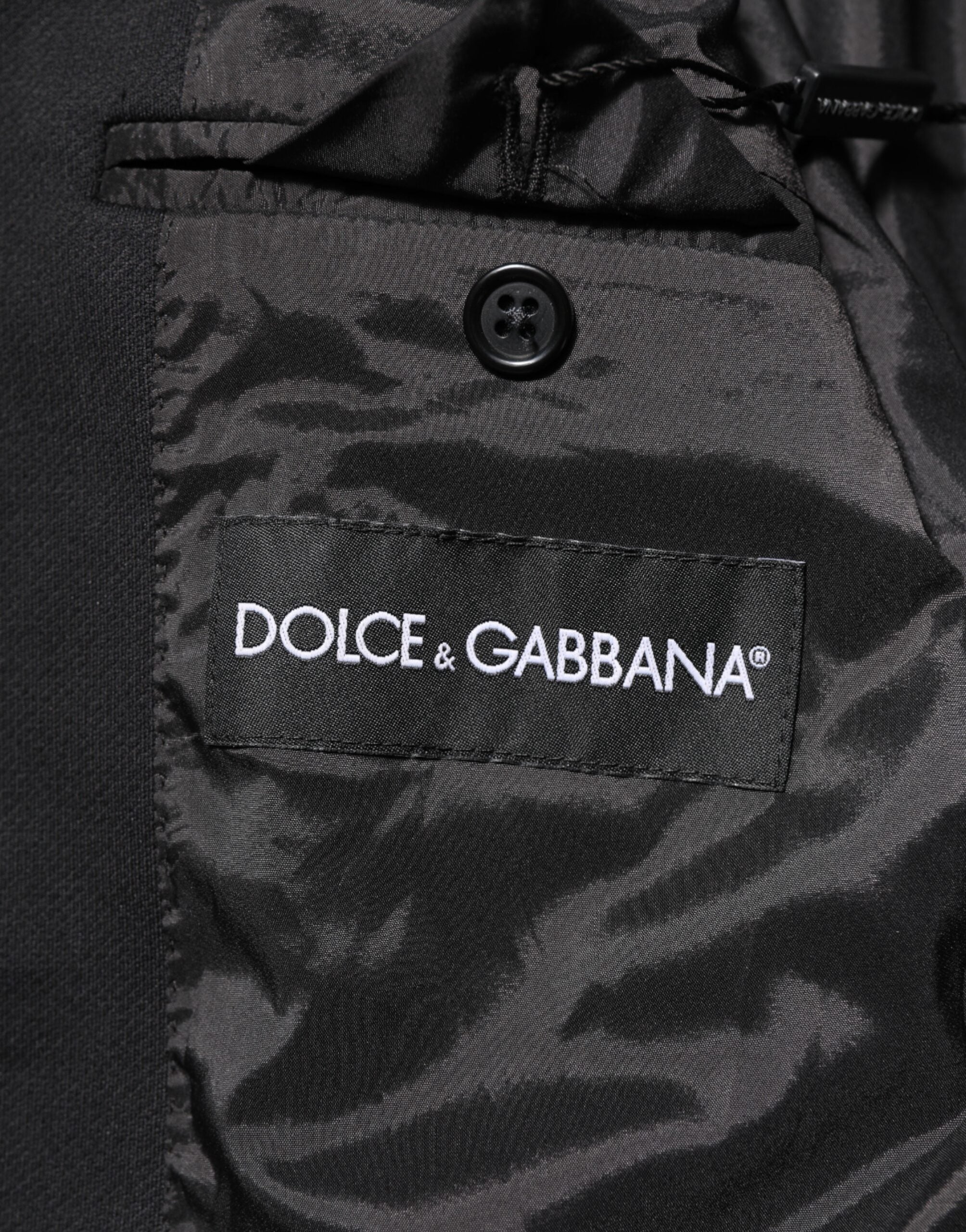 Dolce &amp; Gabbana Herrenjacke, dunkelblauer Baumwollblazer, Anzug