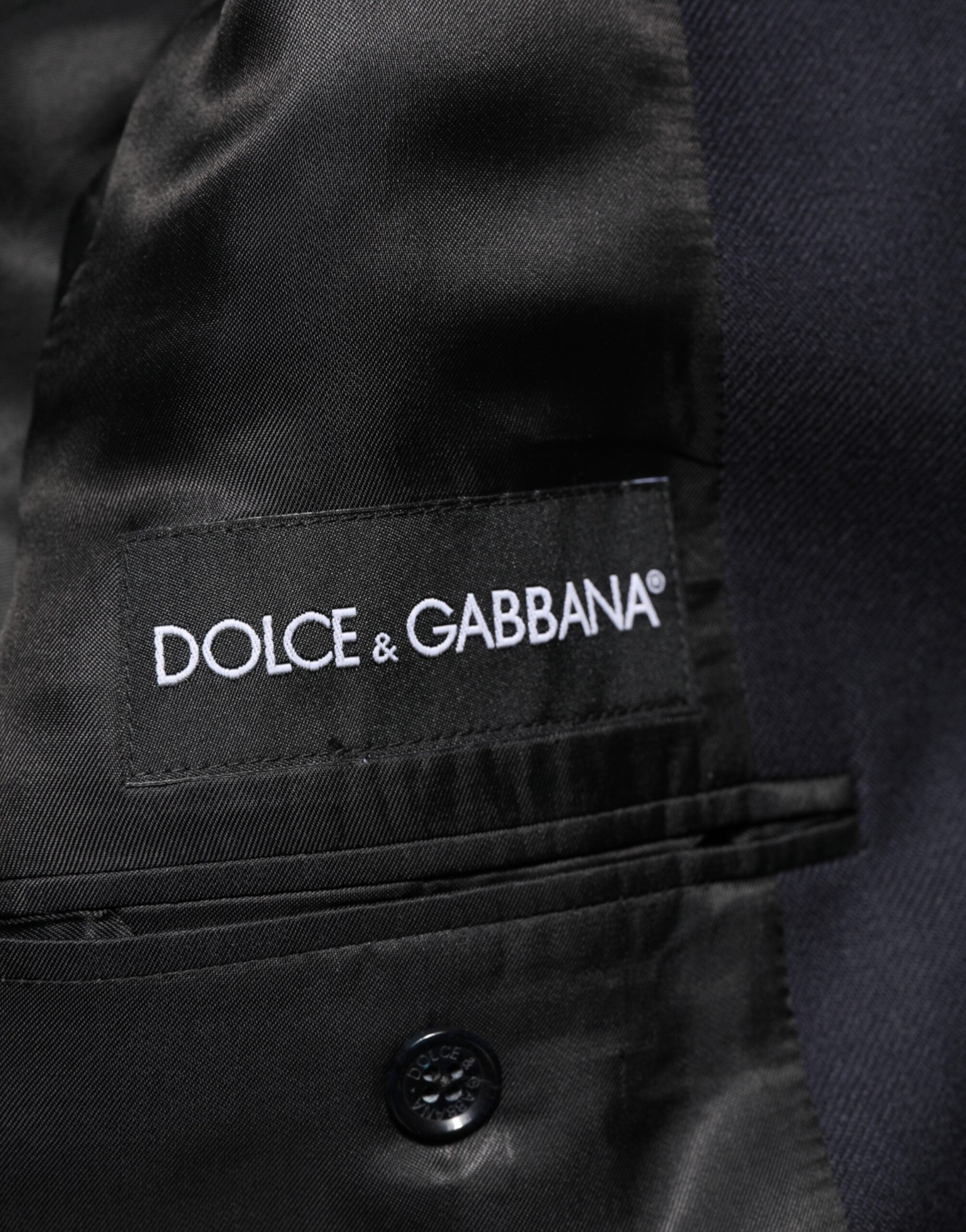 Dolce &amp; Gabbana Herrenjacke aus dunkelblauer Wolle, Blazer, Anzug