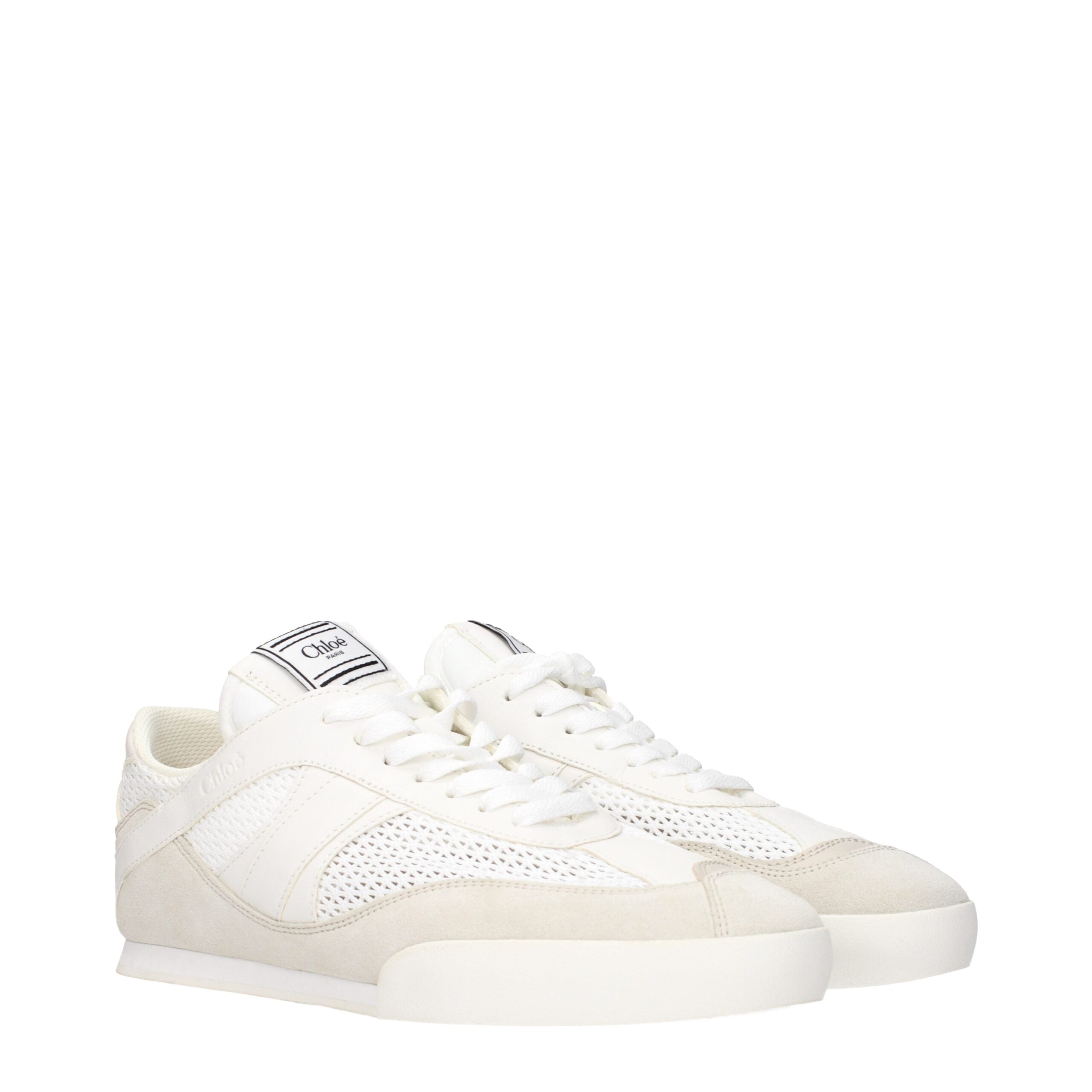 Chloé Weiße Stoff-Sneaker