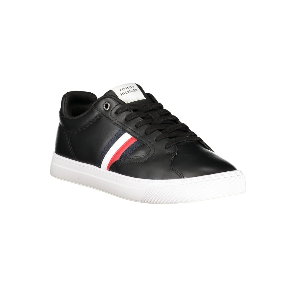 Tommy Hilfiger Herren-Sneaker aus schwarzem Leder