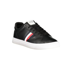 Tommy Hilfiger Herren-Sneaker aus schwarzem Leder