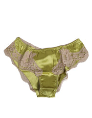 Nounours Dolce &amp; Gabbana en satin de soie vert avec bordure en dentelle, neuf