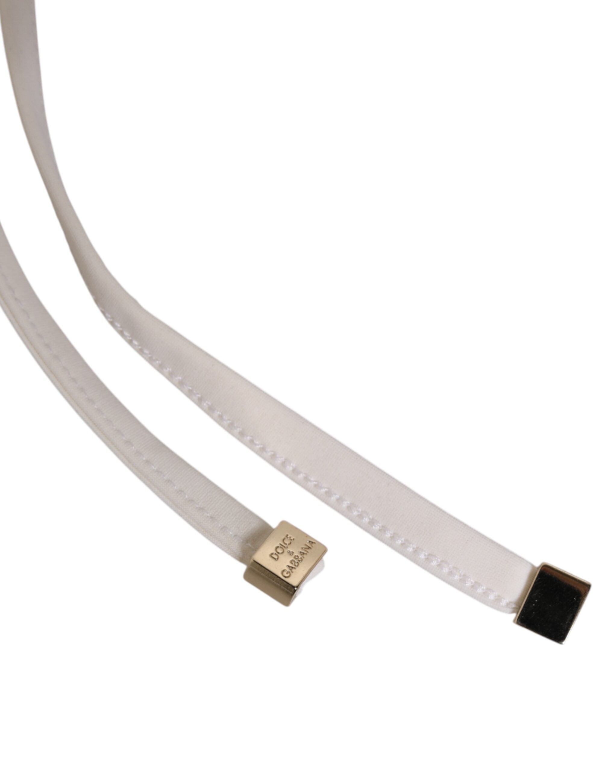 Sous-vêtements Dolce &amp; Gabbana à rayures blanches et jaunes avec logo et lien sur le côté