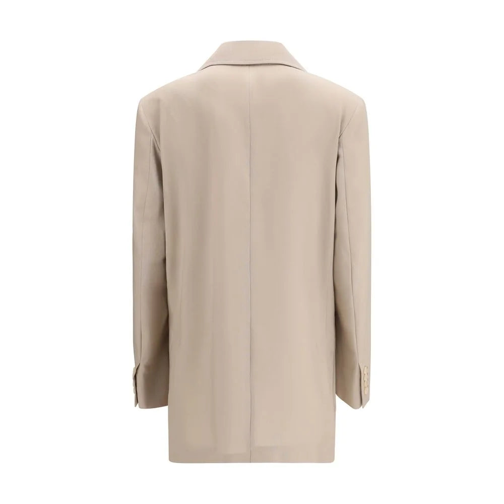 Max Mara Beige Fleece Wool Blazer