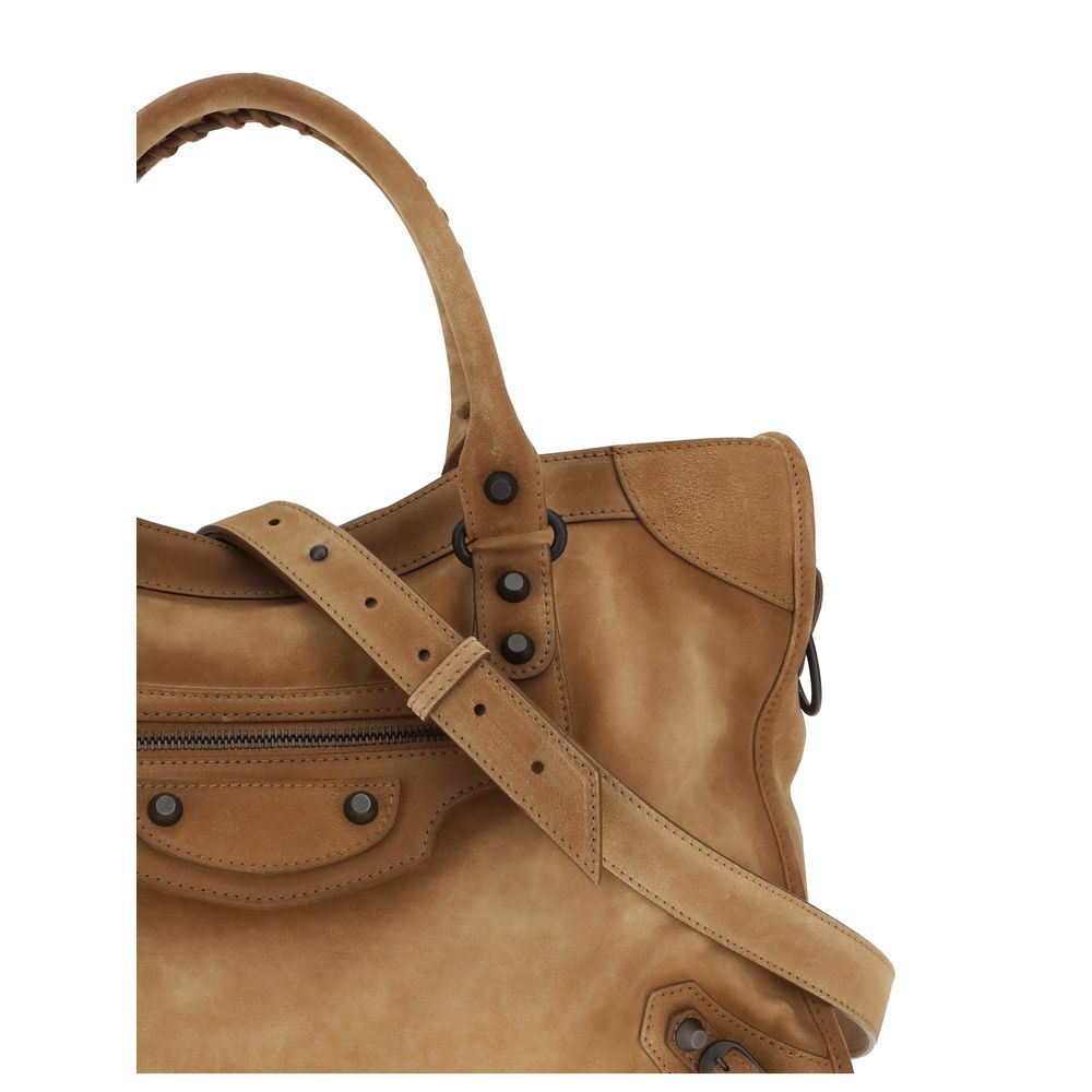 Sac à main Balenciaga Bos Taurus en cuir de veau beige