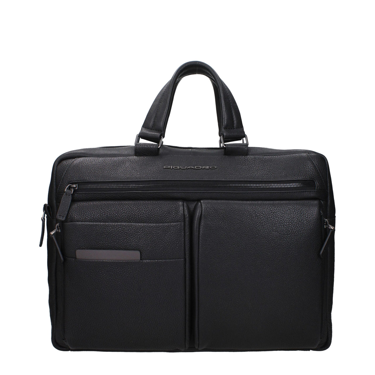 Piquadro Black Leather Business And Laptop Bags