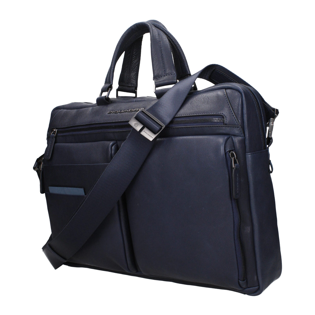 Piquadro Blue Leather Business And Laptop Bags