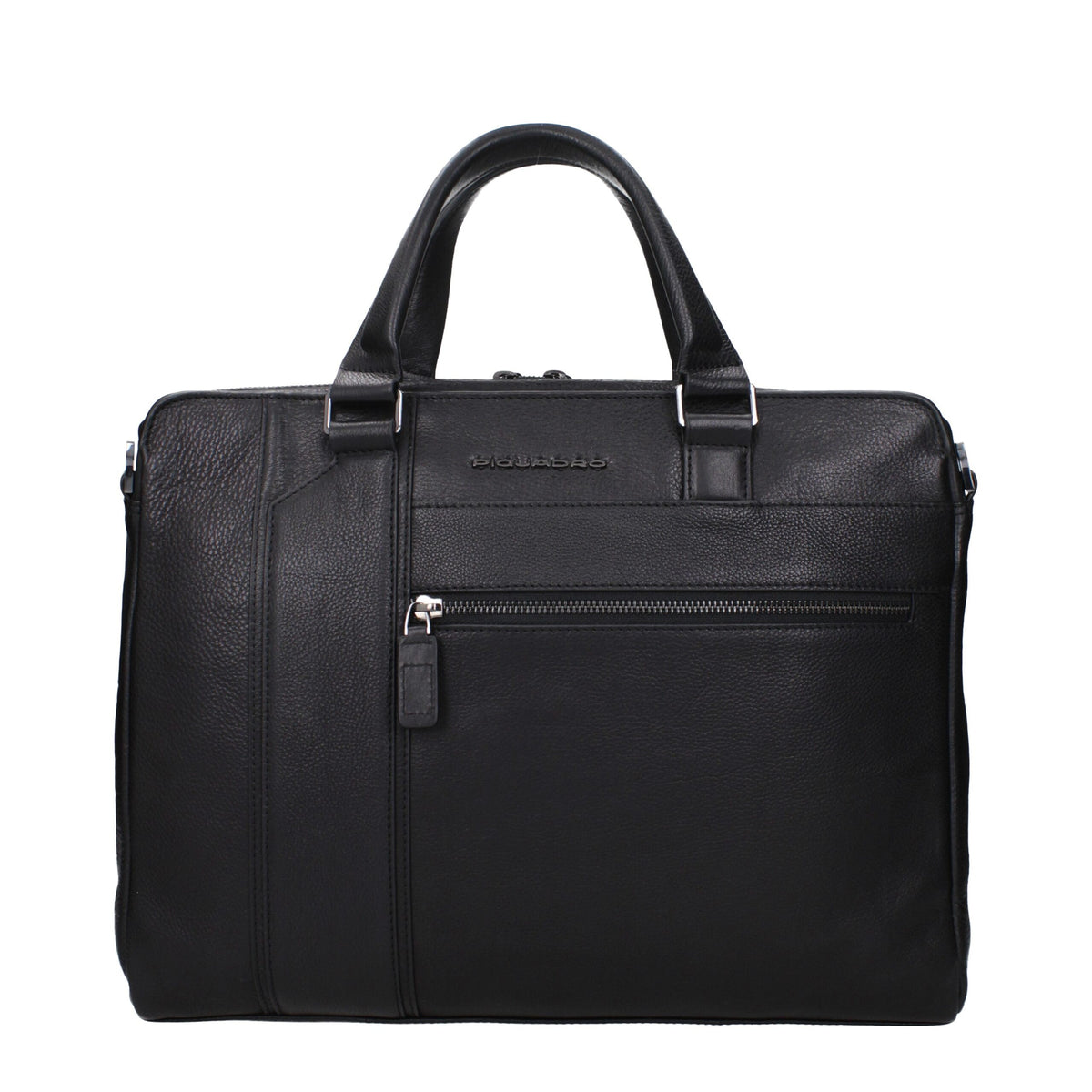 Piquadro Black Leather Business And Laptop Bags