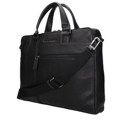 Piquadro Black Leather Business And Laptop Bags