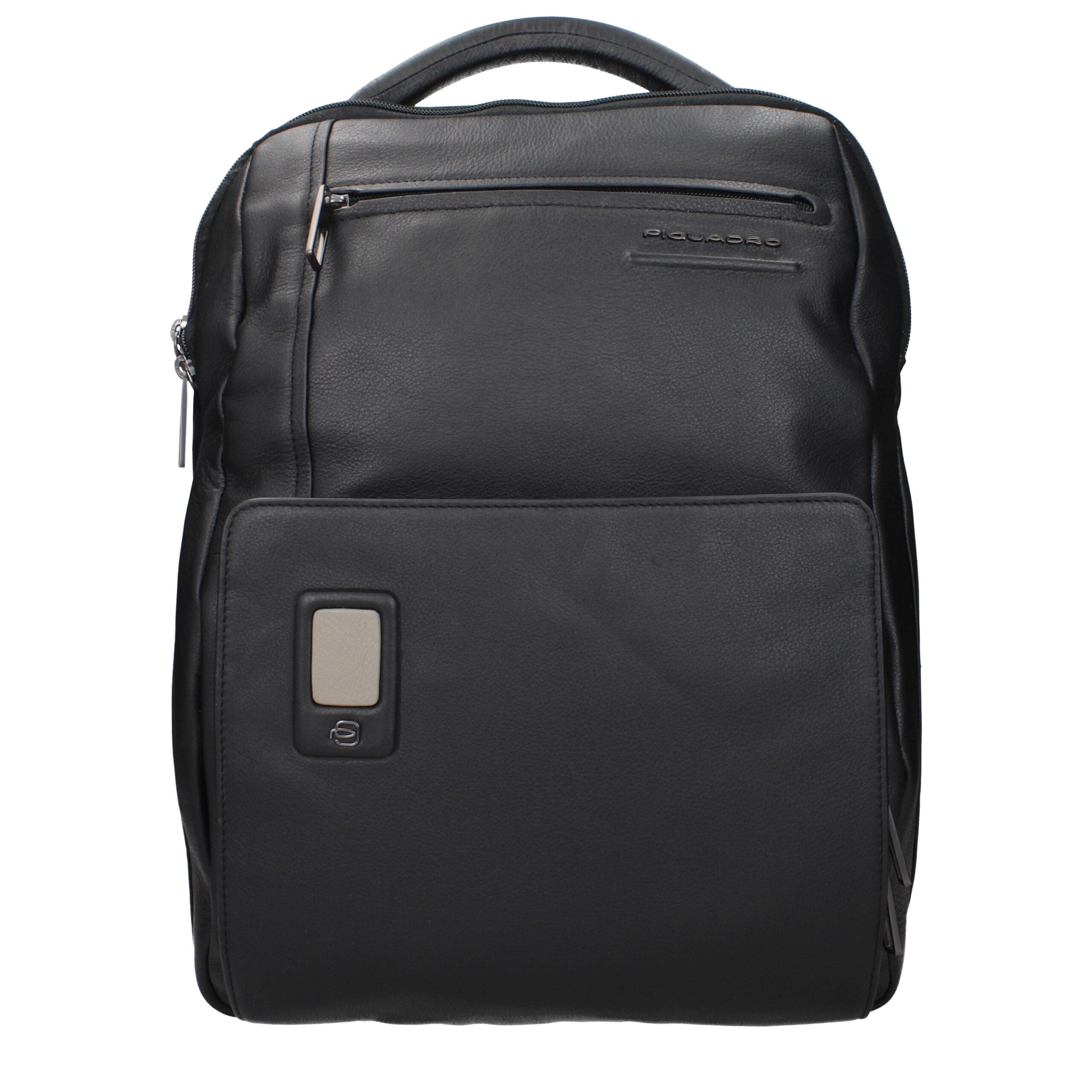 Piquadro Black Leather Backpacks