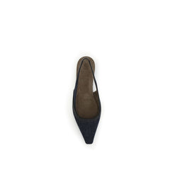 Brunello Cucinelli Denim Slingback Ballerinas