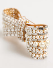 Broche Dolce &amp; Gabbana en laiton doré, cristal et fausses perles